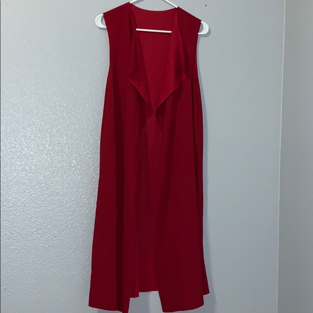 Dark red cardigan